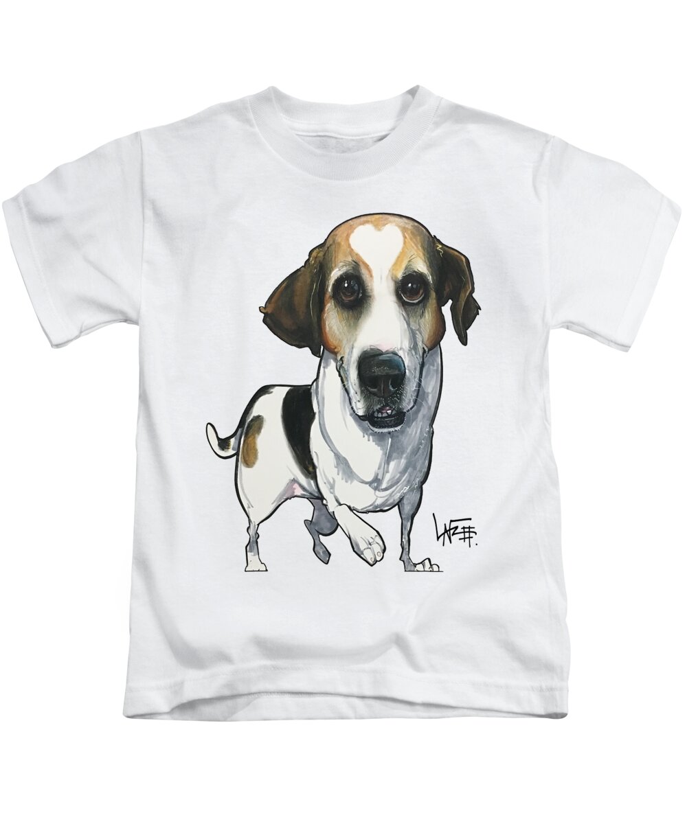 Greene Kids T-Shirt featuring the drawing Greene 5131 by Canine Caricatures By John LaFree