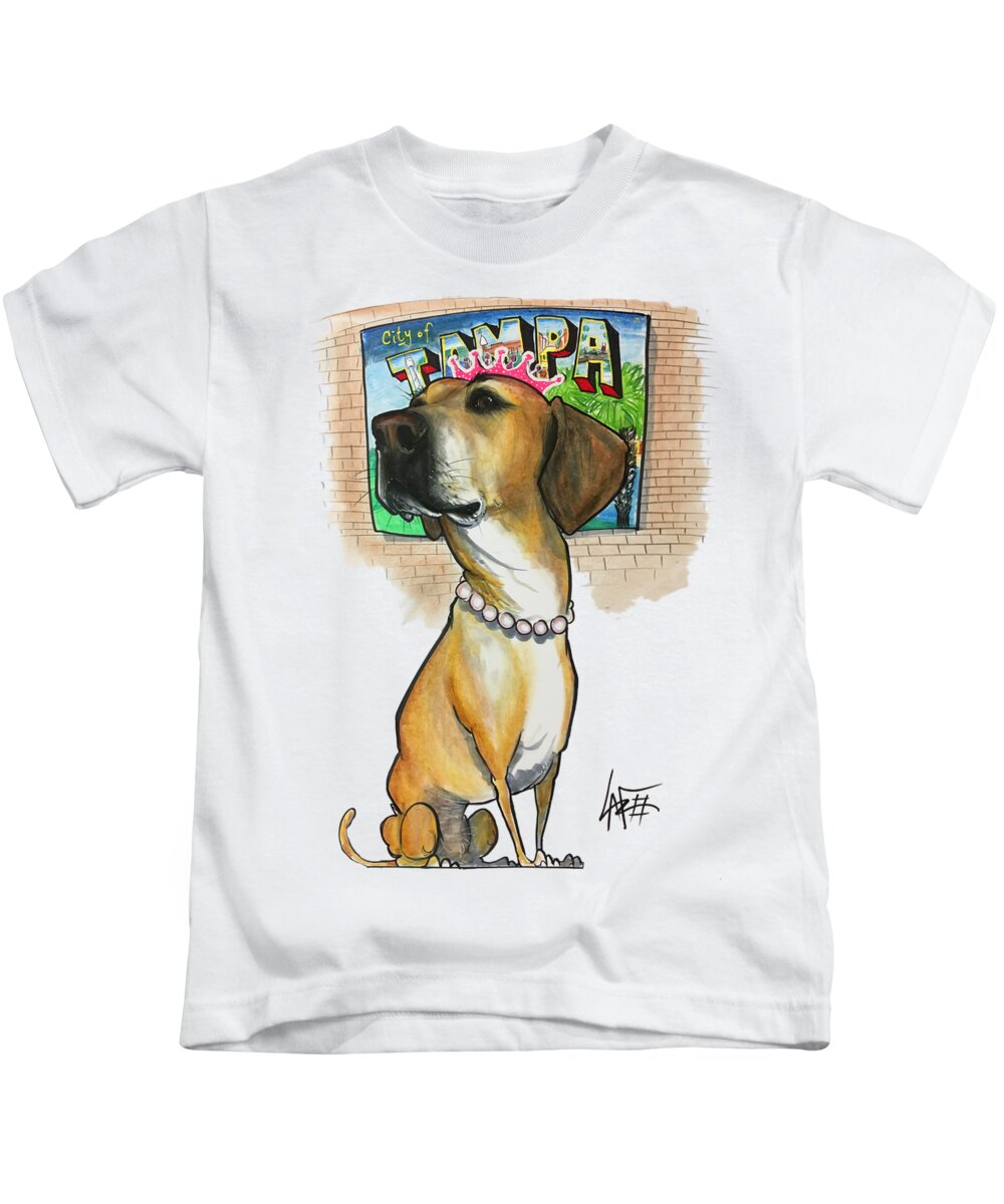 Gutierrez 4477 Kids T-Shirt featuring the drawing Gutierrez 4477 by Canine Caricatures By John LaFree