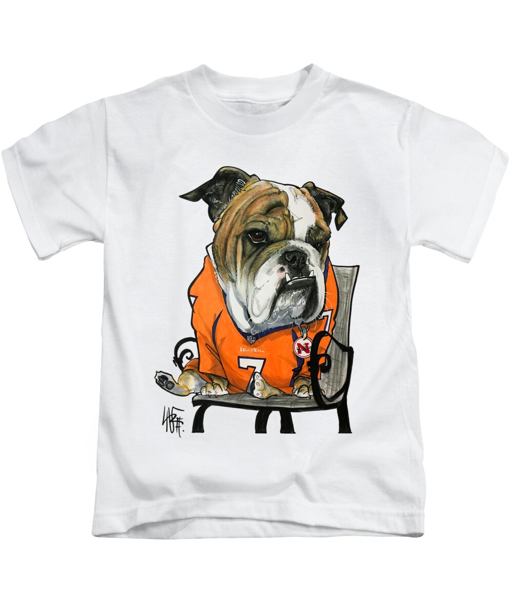 Hardle 4448 Kids T-Shirt featuring the drawing Hardle 4448 by Canine Caricatures By John LaFree