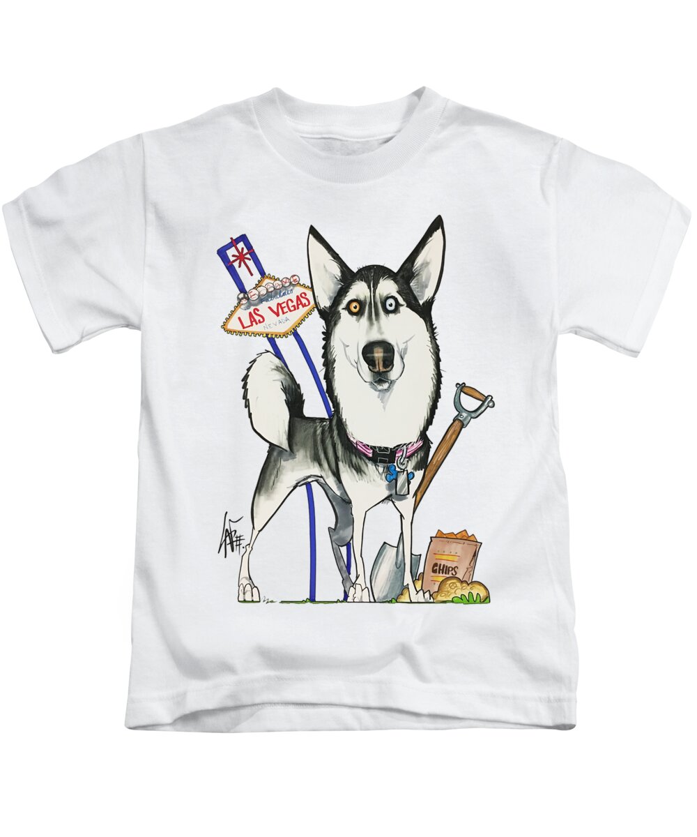 Harper Kids T-Shirt featuring the drawing Harper 4422 by Canine Caricatures By John LaFree