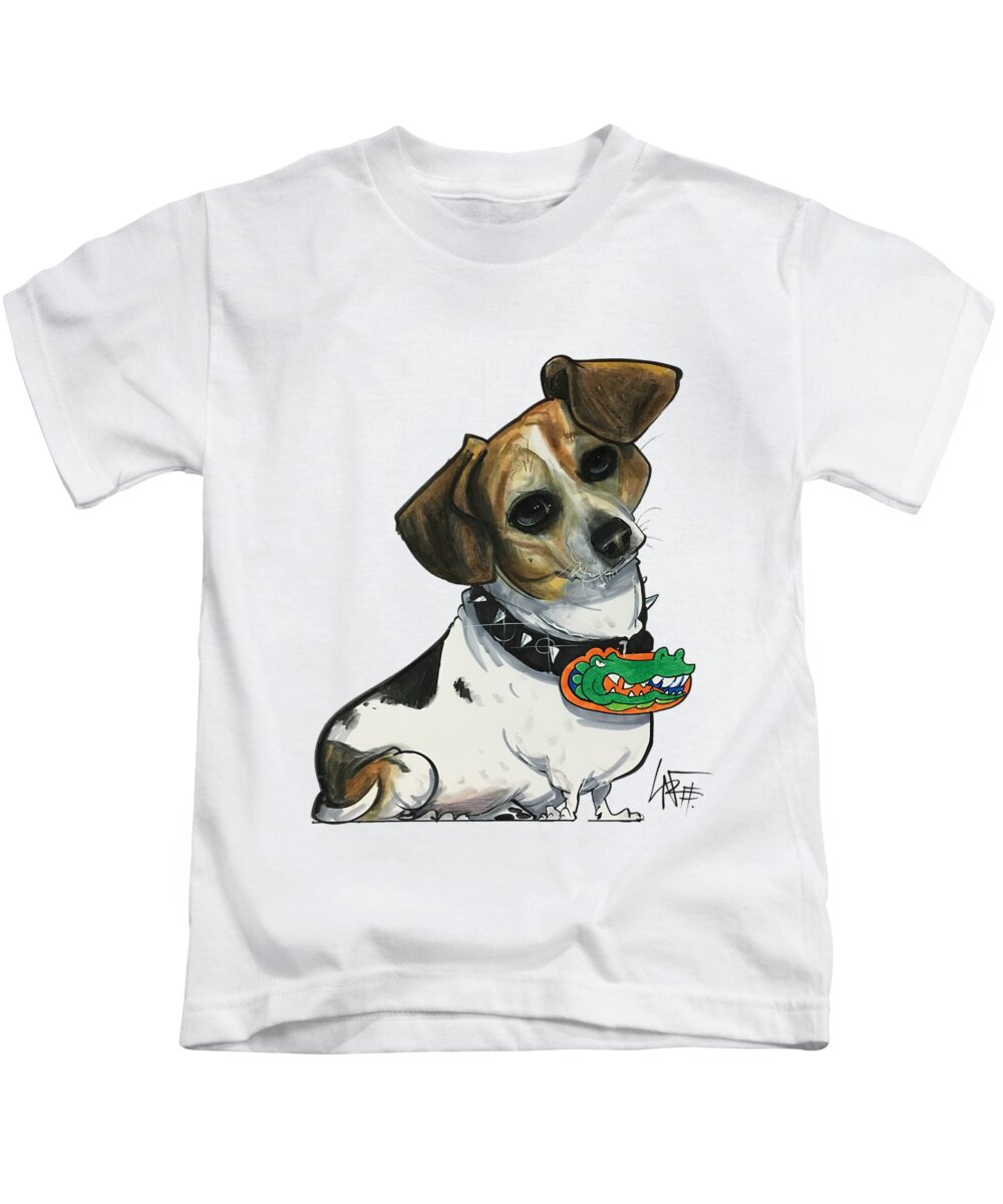 Harrell 4530 Kids T-Shirt featuring the drawing Harrell 4530 by Canine Caricatures By John LaFree