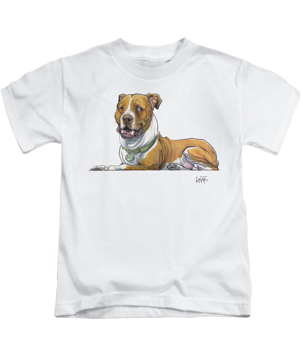 Heyde Kids T-Shirt featuring the drawing Heyde 5229 by Canine Caricatures By John LaFree