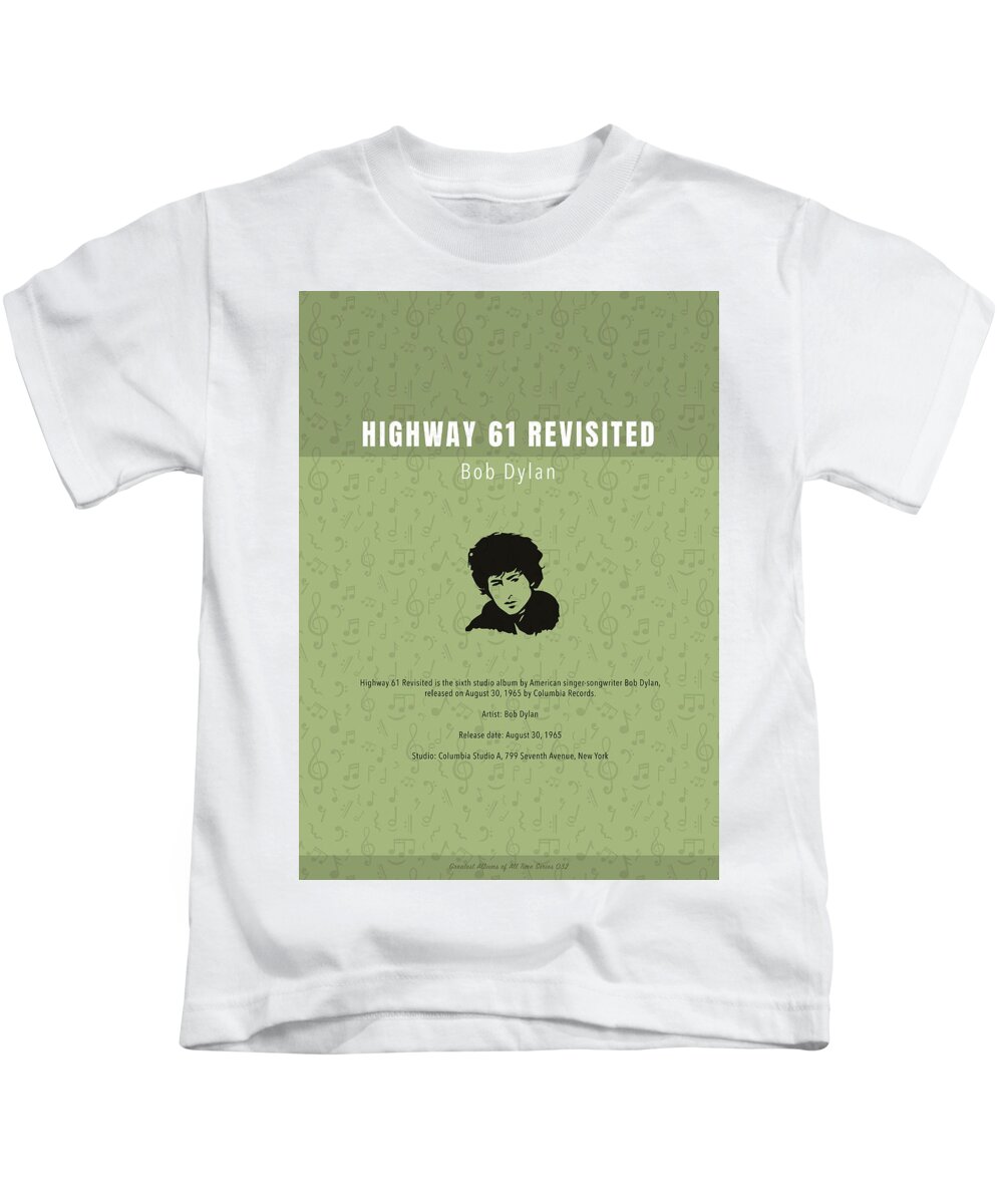 Highway 61 Revisited Kids T-Shirt featuring the mixed media Highway 61 Revisited Bob Dylan The Greatest Albums Of All Time Minimalist Series by Design Turnpike