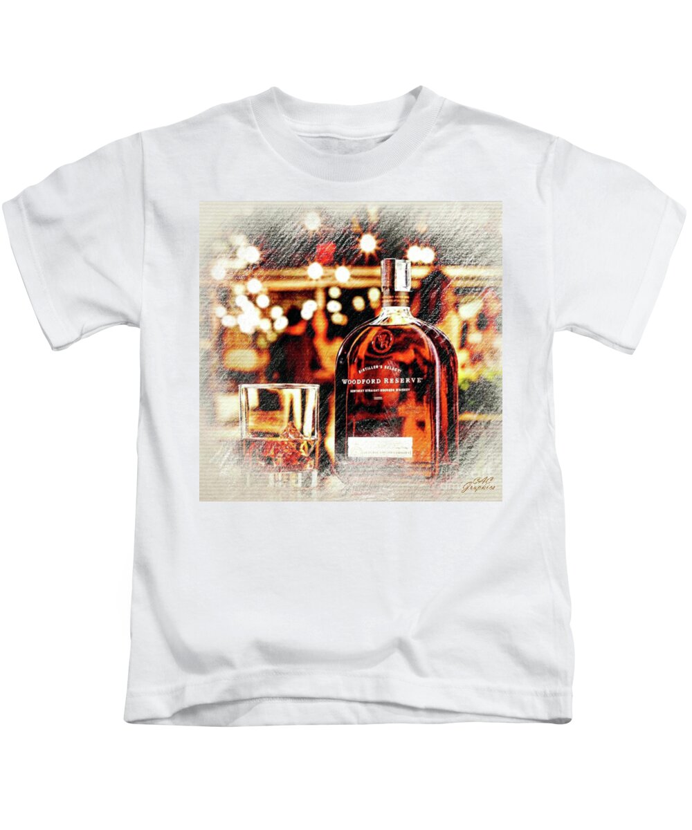 Woodford Reserve Kids T-Shirt featuring the painting Holiday Spirit Woodford Reserve by CAC Graphics