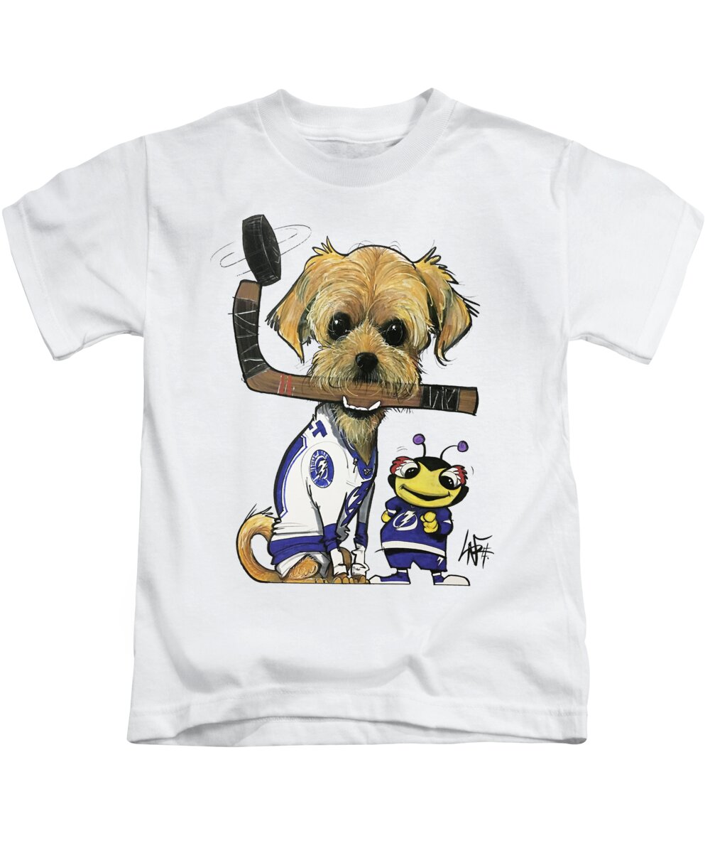 Horn Kids T-Shirt featuring the drawing Horn 5126 by Canine Caricatures By John LaFree