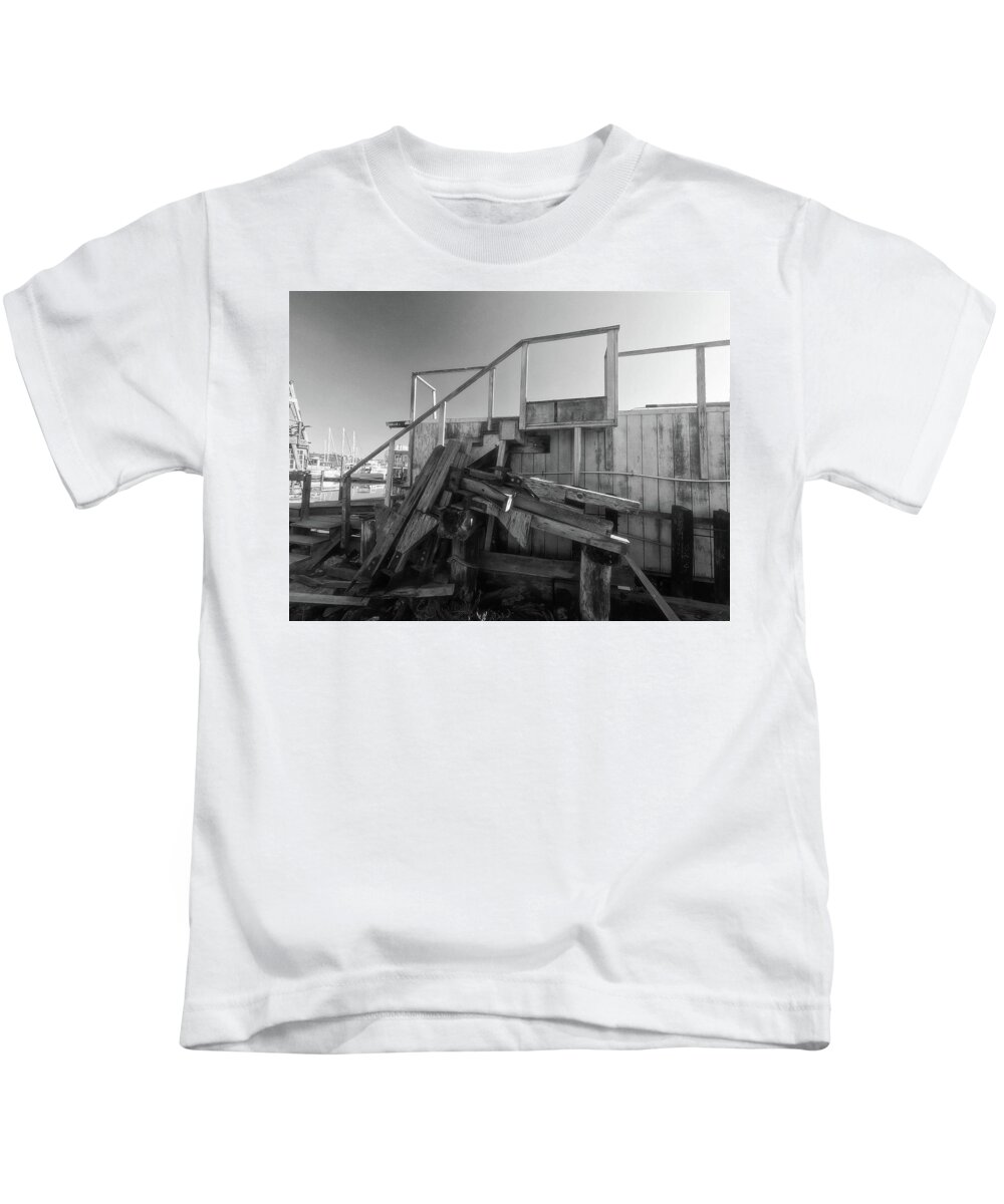 Sausalito Waterfront Kids T-Shirt featuring the photograph How Sausalito Disappears by John Parulis