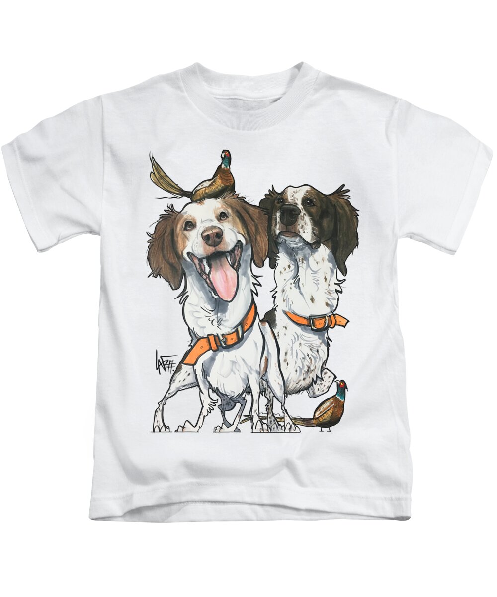 Hunt Kids T-Shirt featuring the drawing Hunt 4805 by Canine Caricatures By John LaFree