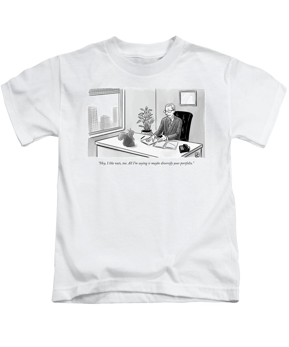 A22943 Kids T-Shirt featuring the drawing I Like Nuts, Too by Pia Guerra and Ian Boothby