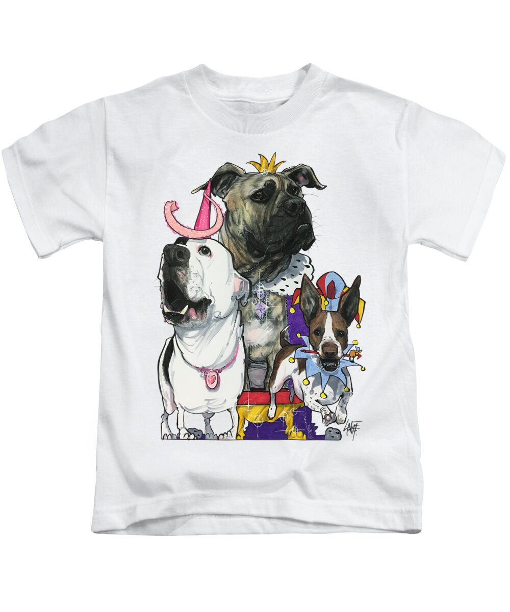 Jackson 4524 Kids T-Shirt featuring the drawing Jackson 4524 by Canine Caricatures By John LaFree