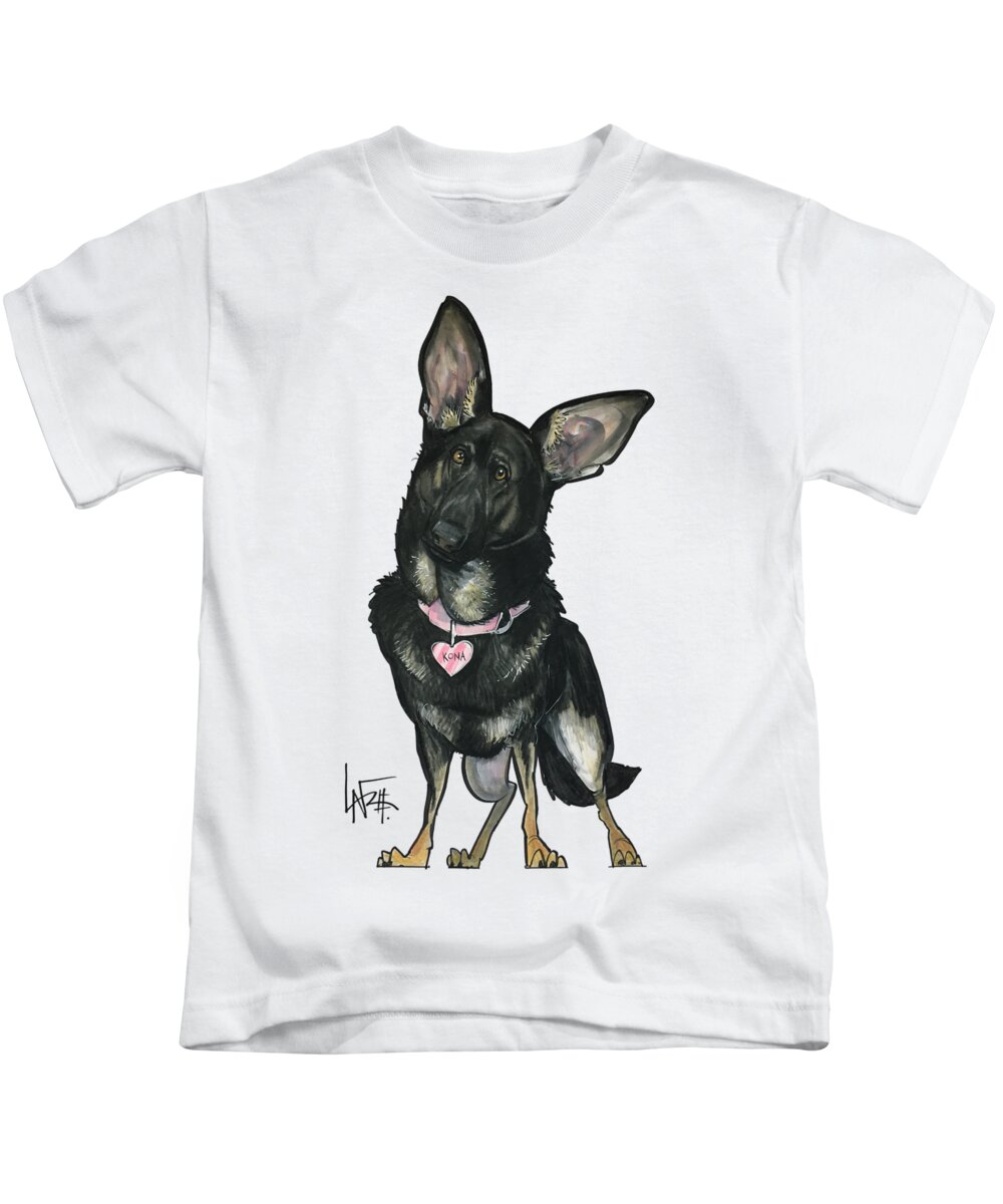 Kaiser Kids T-Shirt featuring the drawing Kaiser 4834 by Canine Caricatures By John LaFree