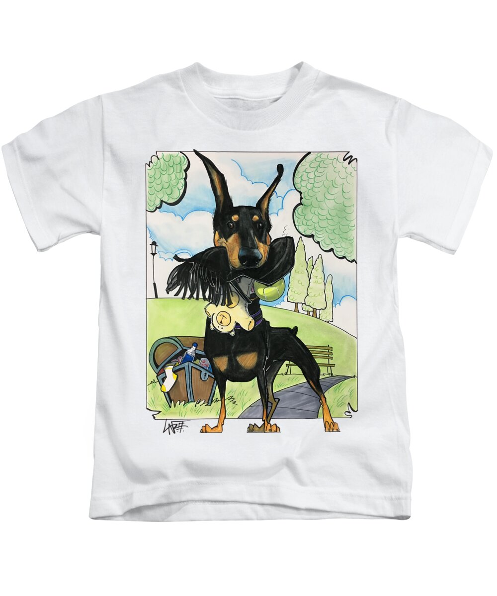 Knighten 4789 Kids T-Shirt featuring the drawing Knighten 4789 by Canine Caricatures By John LaFree