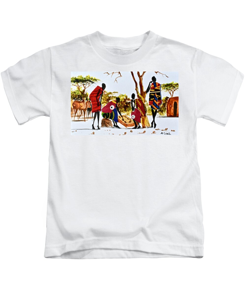 Albert Lizah Kids T-Shirt featuring the painting L-281 by Albert Lizah