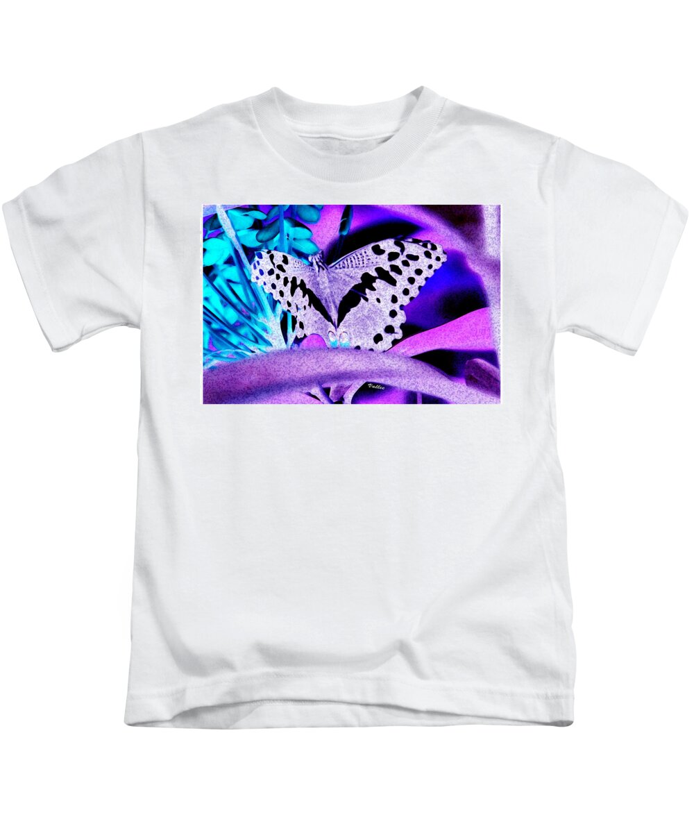 Butterfly Kids T-Shirt featuring the digital art Lavender Butterfly by Vallee Johnson