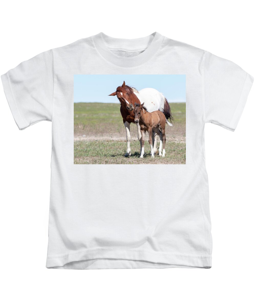 Wild Horses Kids T-Shirt featuring the photograph Listen to your mom by Mary Hone