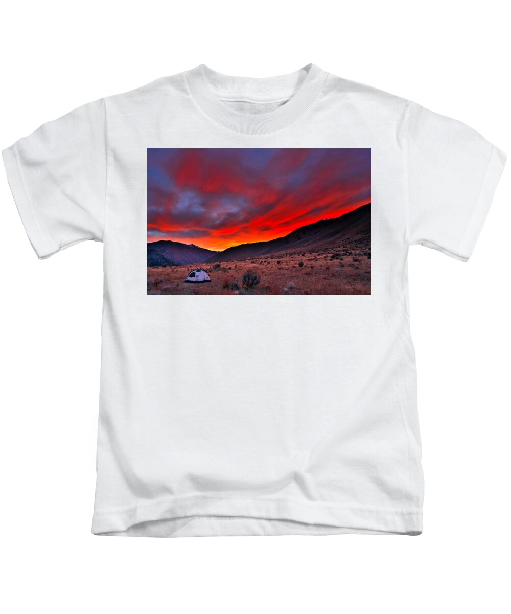 Sunset Kids T-Shirt featuring the photograph Lone Tent by Tom Gresham