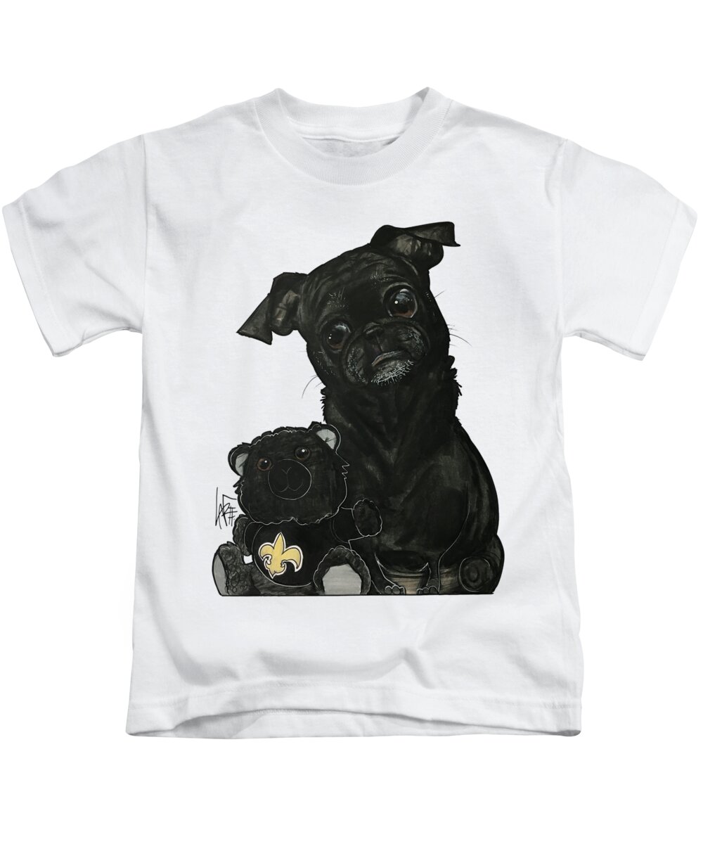 Maillet Kids T-Shirt featuring the drawing Maillet 4352 by Canine Caricatures By John LaFree