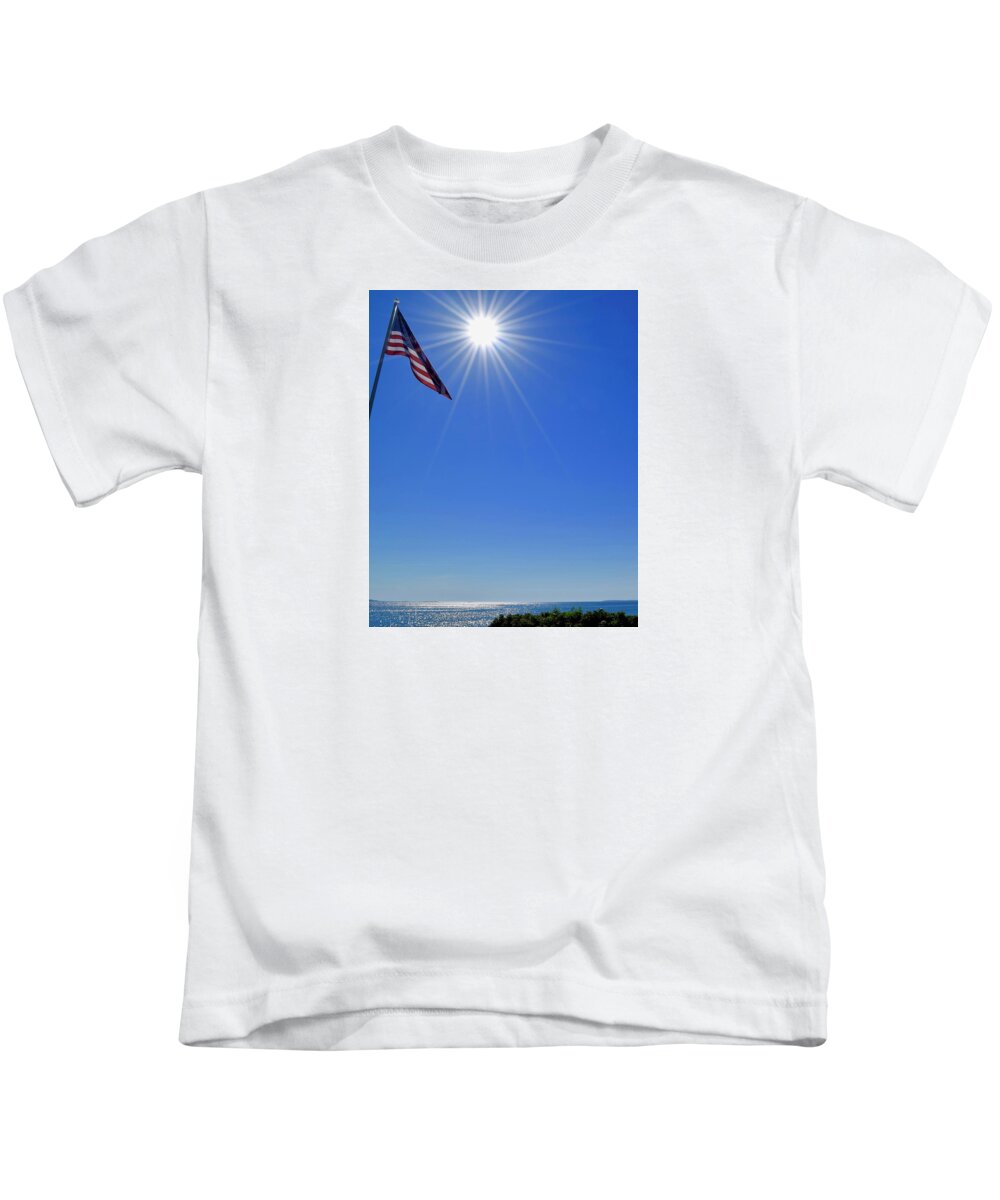 Maine Salute Kids T-Shirt featuring the photograph Maine Salute by Debra Grace Addison