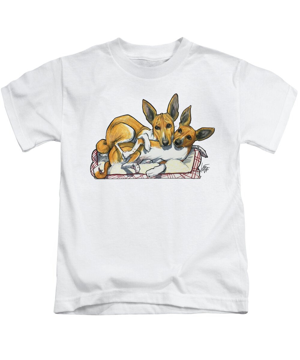 Mckay 4582 Kids T-Shirt featuring the drawing McKay 4582 by Canine Caricatures By John LaFree