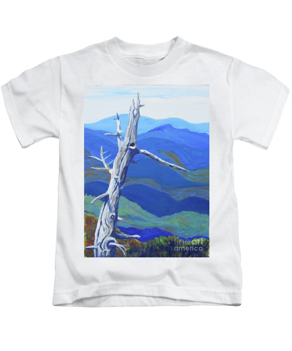 Mountain Kids T-Shirt featuring the painting Mt. Mitchell by Anne Marie Brown
