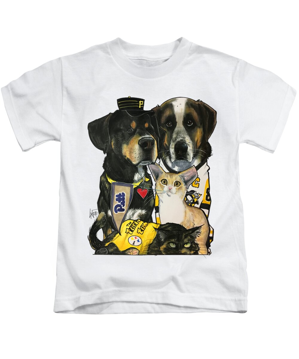 Murcko Kids T-Shirt featuring the drawing Murcko 4390 by Canine Caricatures By John LaFree