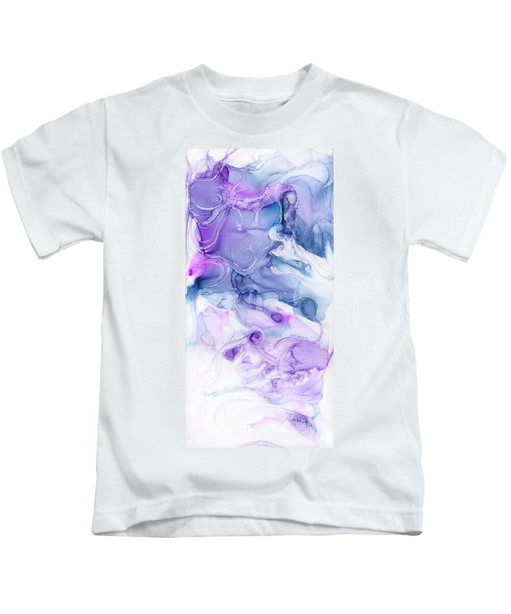 Alcohol Kids T-Shirt featuring the painting My Purple Heaven by KC Pollak