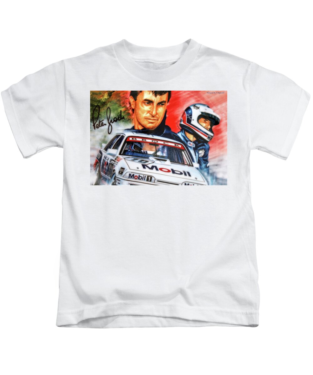Peter Brock Kids T-Shirt featuring the digital art Peter Brock 052 by Kevin Chippindall