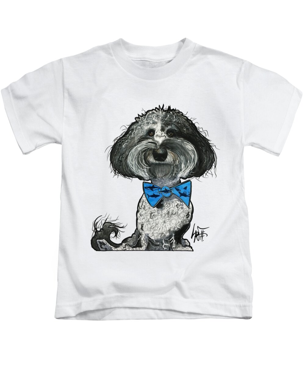 Pierce 4758 Kids T-Shirt featuring the drawing Pierce 4758 by Canine Caricatures By John LaFree