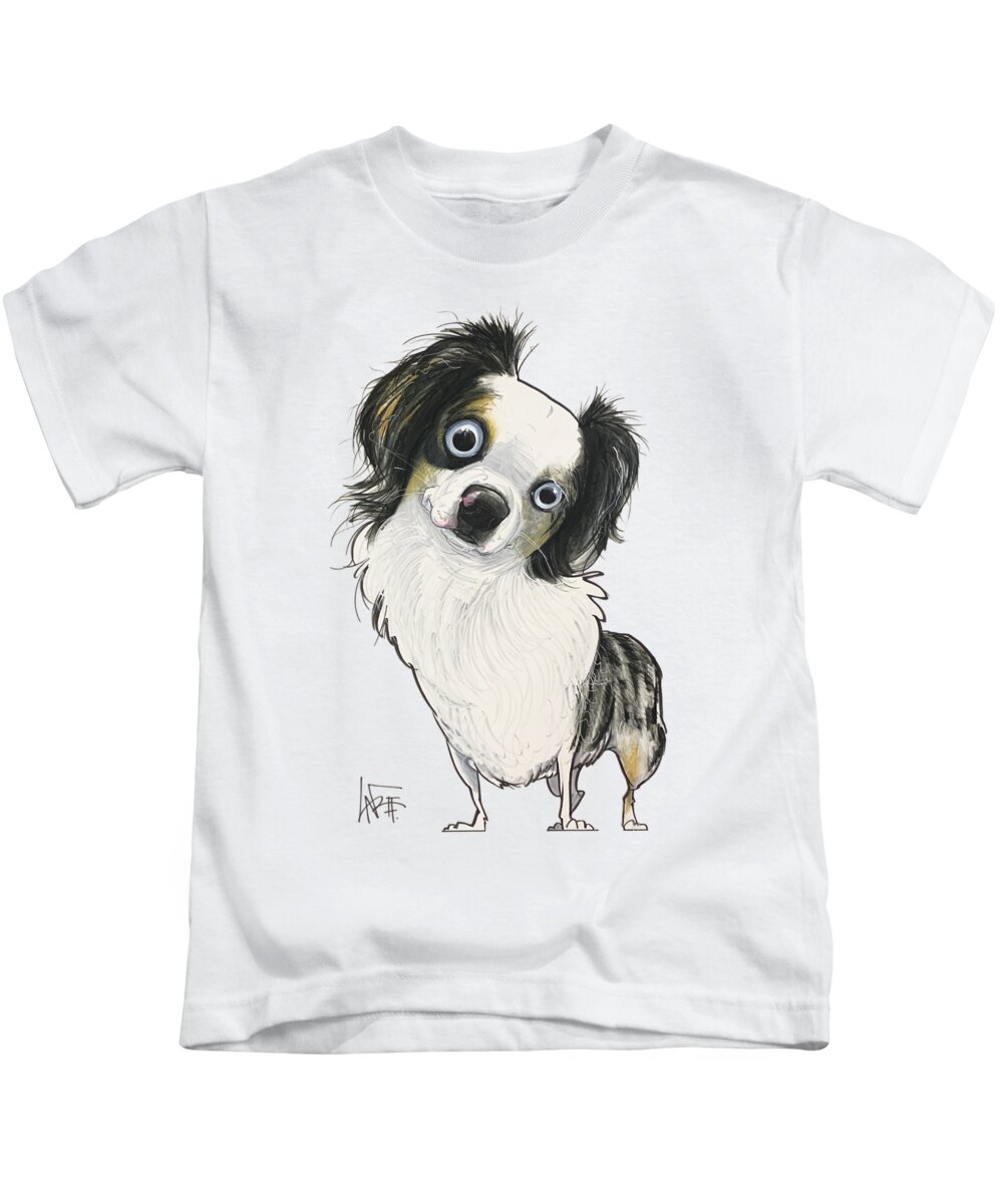 Pratt Kids T-Shirt featuring the drawing Pratt 5232 by Canine Caricatures By John LaFree