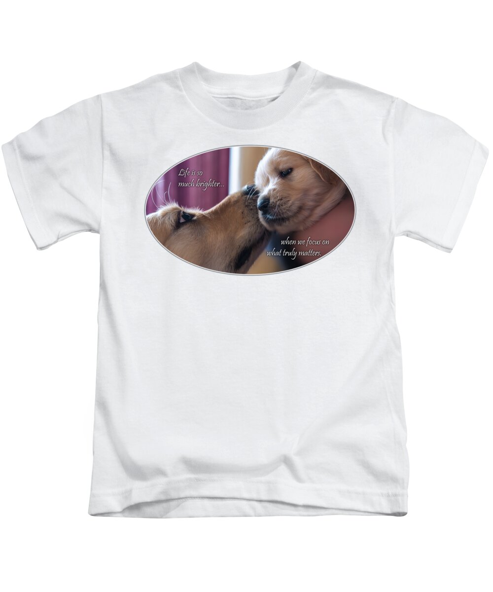 Puppy Kids T-Shirt featuring the photograph Puppy Love by White Mountain Images