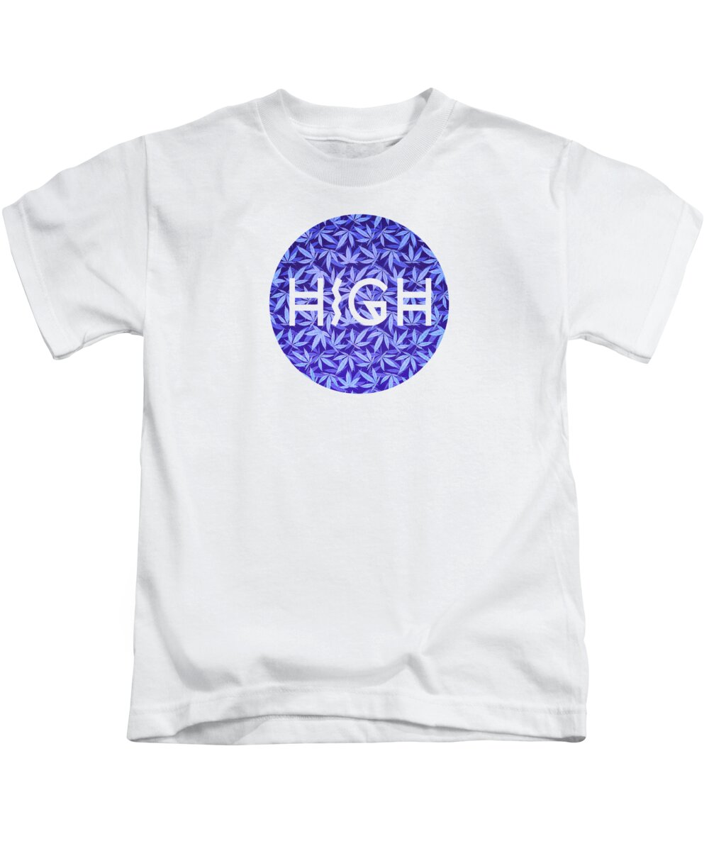 Typo Kids T-Shirt featuring the digital art Purple Haze Cannabis Hemp 420 Marijuana Pattern by Philipp Rietz