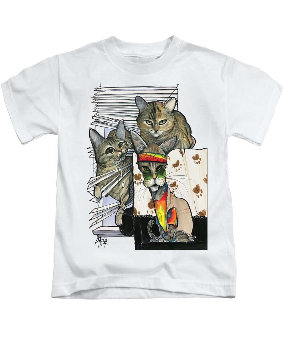 Q 4523 Kids T-Shirt featuring the drawing Q 4523 by Canine Caricatures By John LaFree