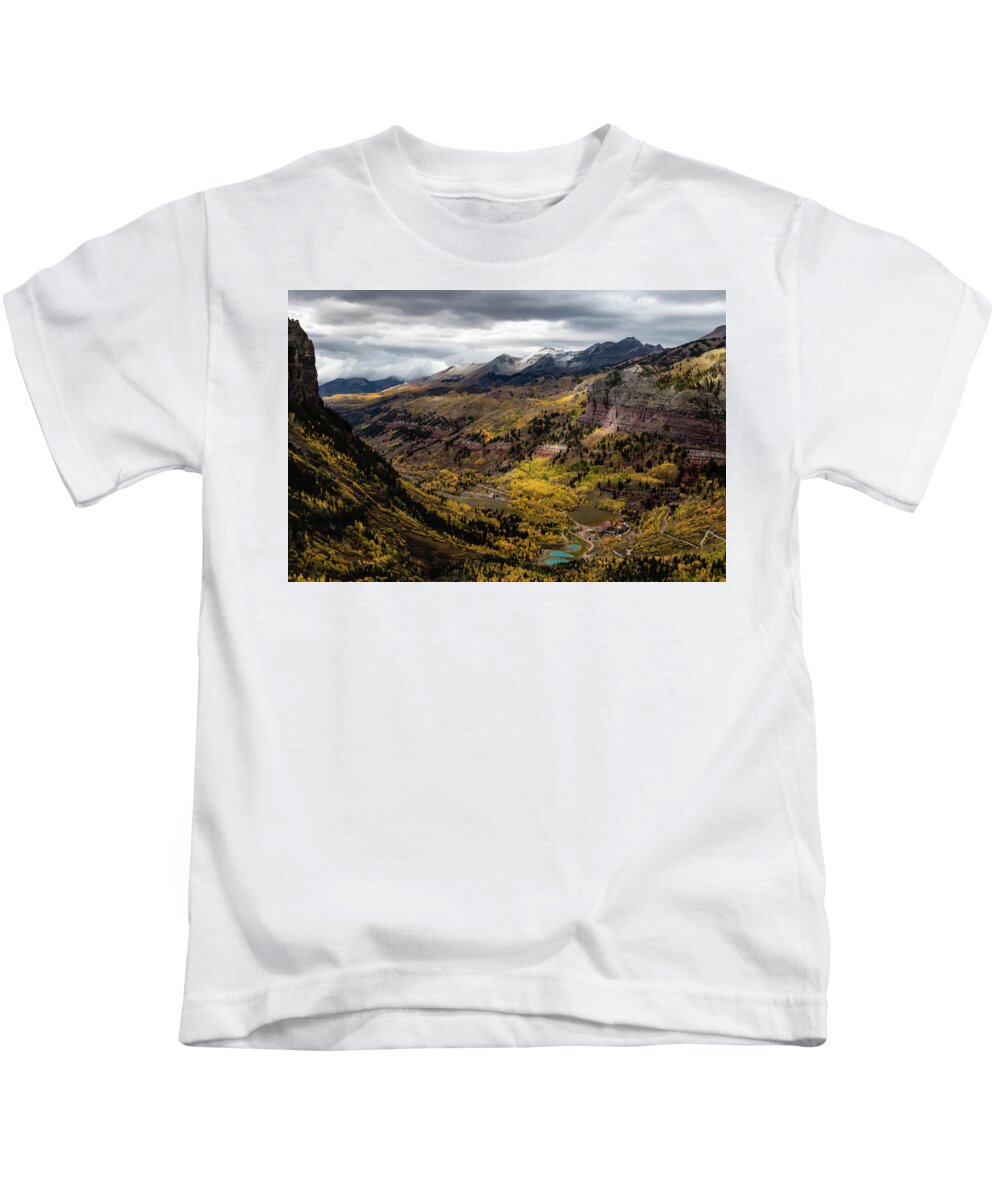 Telluride Kids T-Shirt featuring the photograph Quilted Color Patchwork by Norma Brandsberg