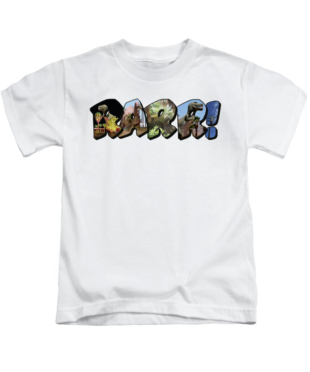 Large Letter Kids T-Shirt featuring the photograph RARR Big Letter Dinosaurs by Colleen Cornelius