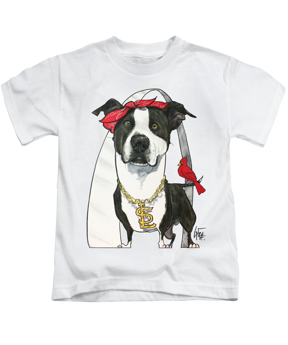 Reeves Kids T-Shirt featuring the drawing Reeves 4403 by Canine Caricatures By John LaFree
