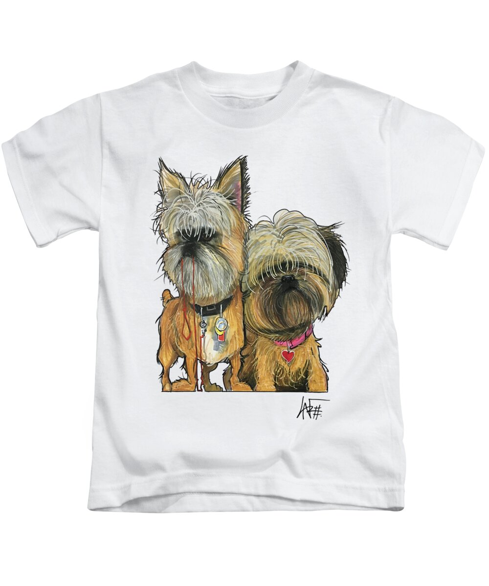 Richter 4542 Kids T-Shirt featuring the drawing Richter 4542 by Canine Caricatures By John LaFree