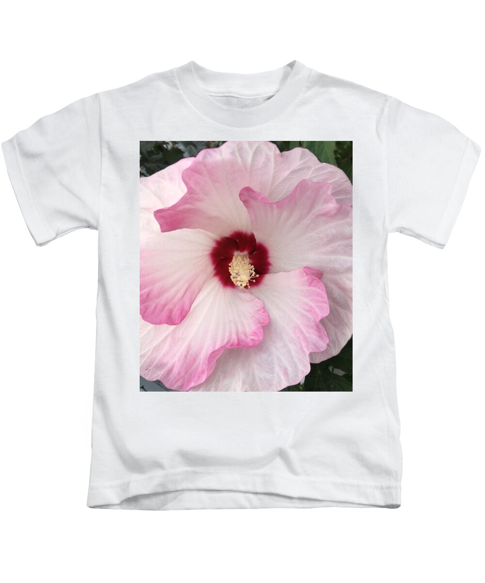 Hibiscus Kids T-Shirt featuring the photograph Ruffles and Ruby by Anjel B Hartwell