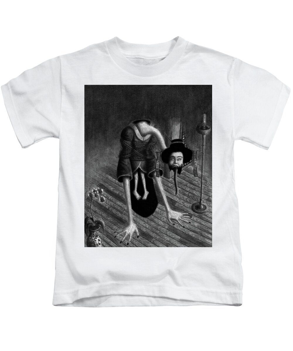 Horror Kids T-Shirt featuring the drawing Sacrificed Concubine Ghost - Artwork by Ryan Nieves
