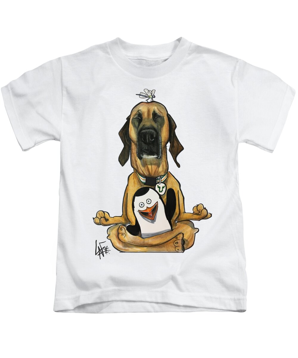 Salazar 4447 Kids T-Shirt featuring the drawing Salazar 4447 by Canine Caricatures By John LaFree