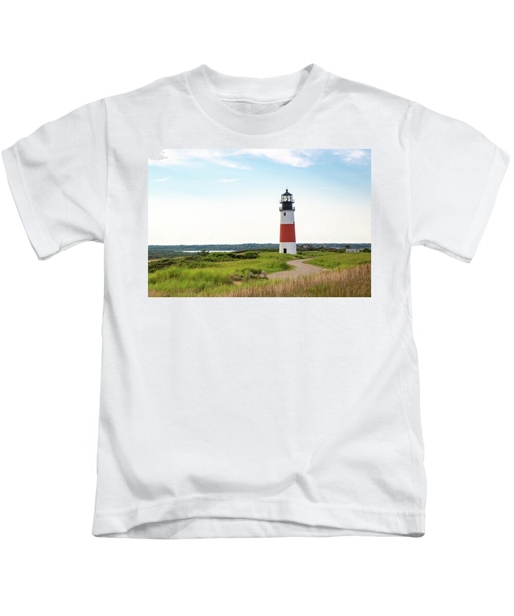 Nantucket Kids T-Shirt featuring the photograph Sankaty Lighthouse - Nantucket by Ann-Marie Rollo