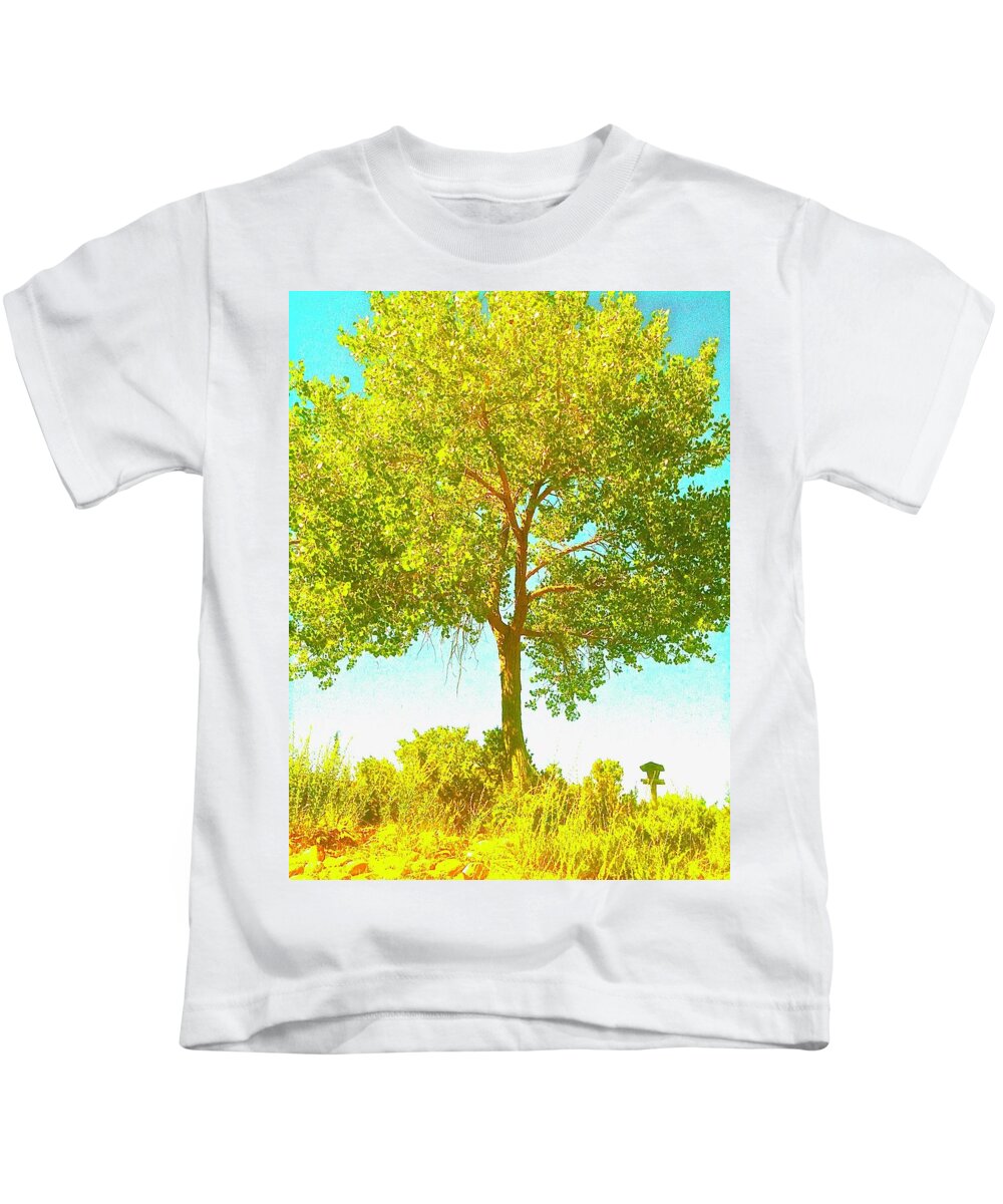 Tree Kids T-Shirt featuring the photograph Santa Fe Tree 2 by Marty Klar