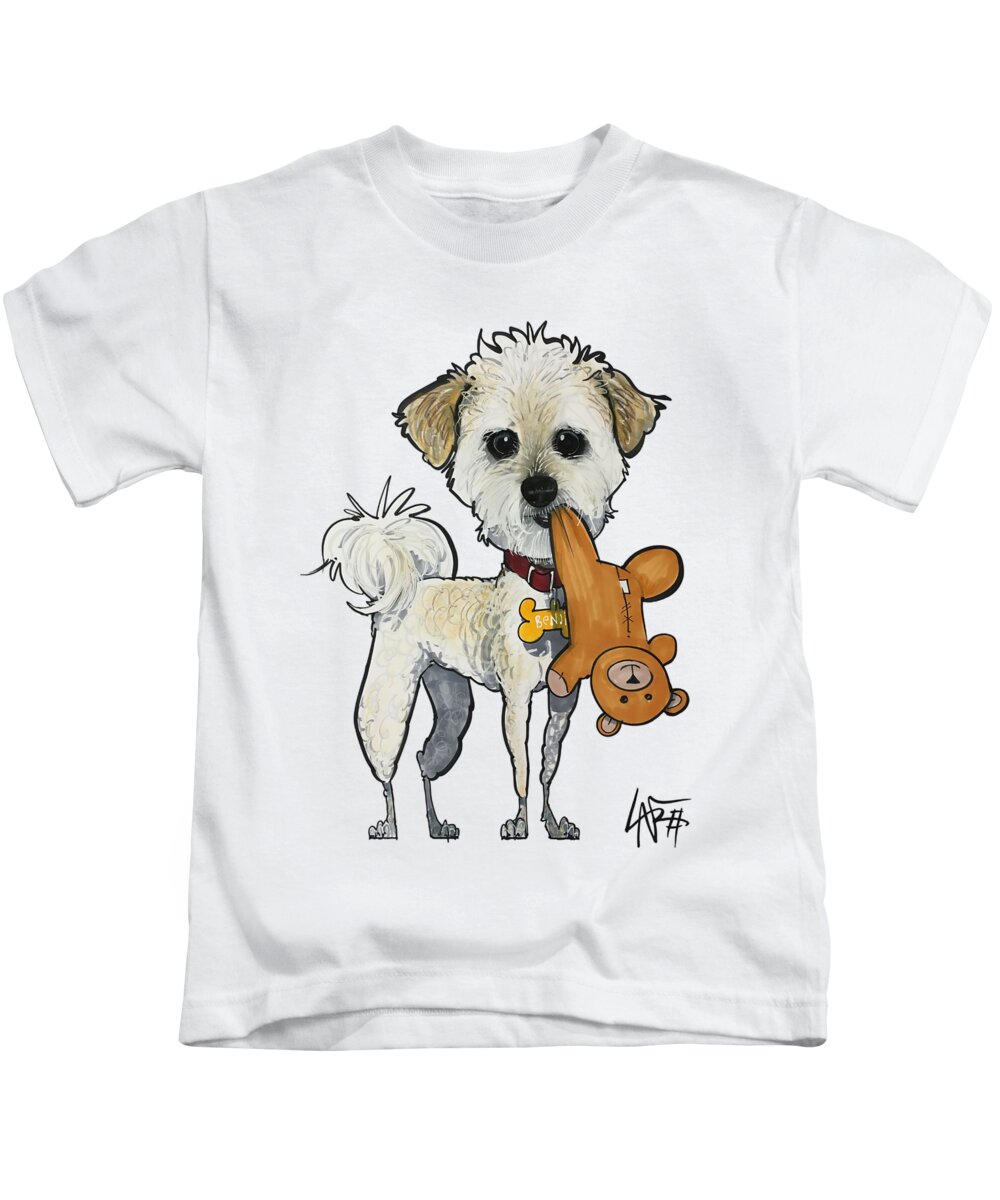 Schippani 4466 Kids T-Shirt featuring the drawing Schippani 4466 by Canine Caricatures By John LaFree