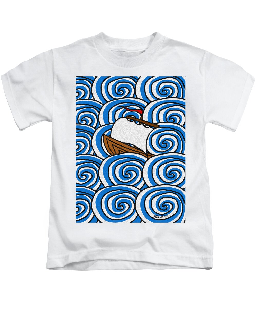 Sea Kids T-Shirt featuring the digital art Sea Voyage by Piotr Dulski