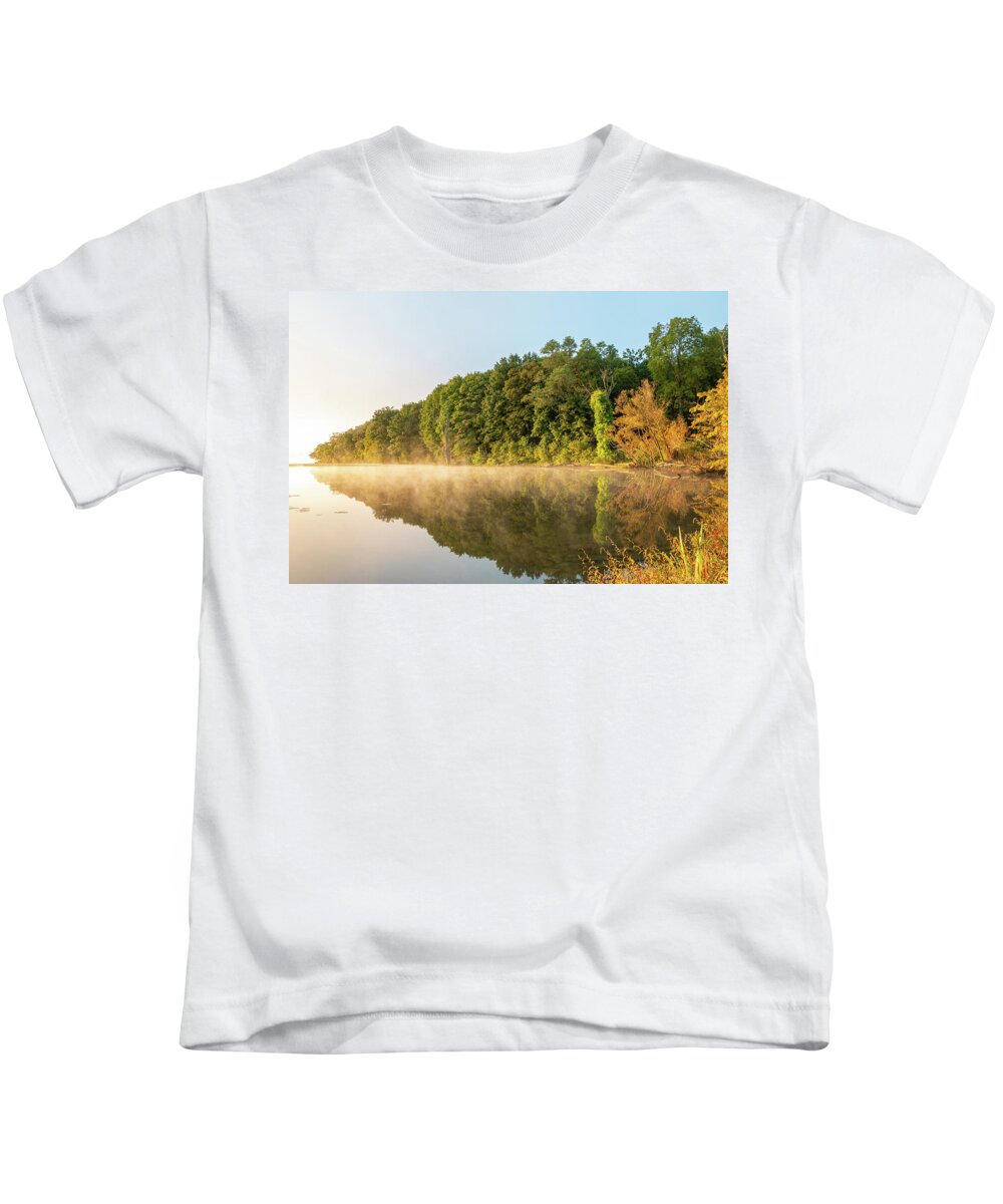Hudson River Kids T-Shirt featuring the photograph September Golden Hour at Esopus Meadows by Jeff Severson