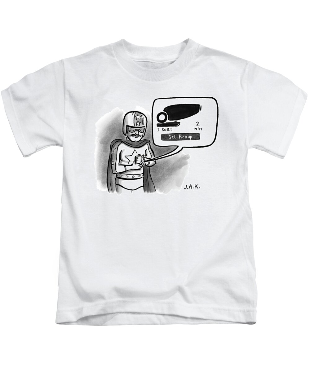 Ride Share Kids T-Shirt featuring the drawing Set Pickup by Jason Adam Katzenstein