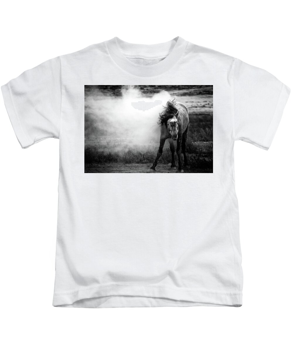 Wild Horse Kids T-Shirt featuring the photograph Shake it by Mary Hone