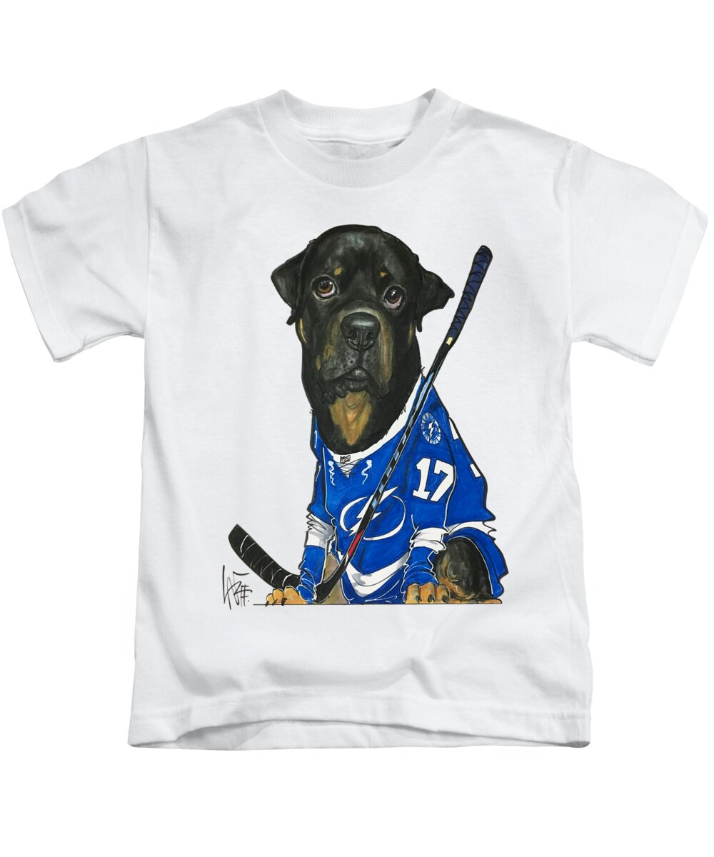 Sharpe 4757 Kids T-Shirt featuring the drawing Sharpe 4757 by Canine Caricatures By John LaFree