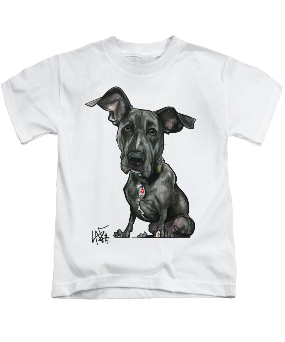 Simon 4465 Kids T-Shirt featuring the drawing Simon 4465 by Canine Caricatures By John LaFree