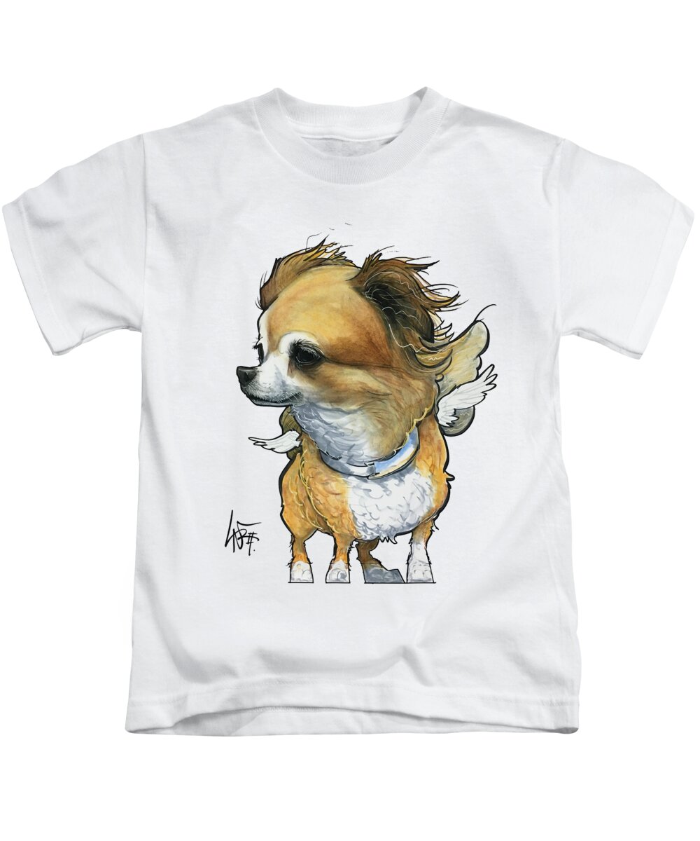 Singleton Kids T-Shirt featuring the drawing Singleton 4812 by Canine Caricatures By John LaFree