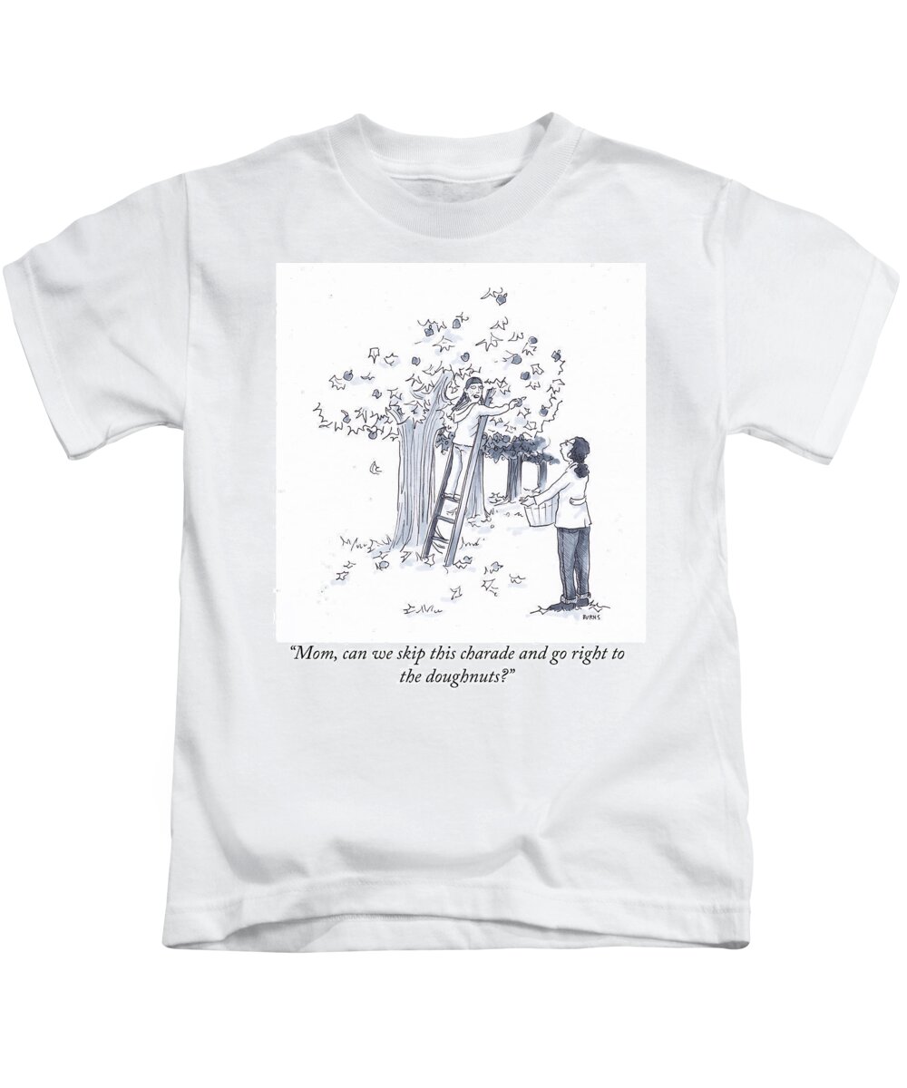 Mom Kids T-Shirt featuring the drawing Skip This Charade by Teresa Burns Parkhurst