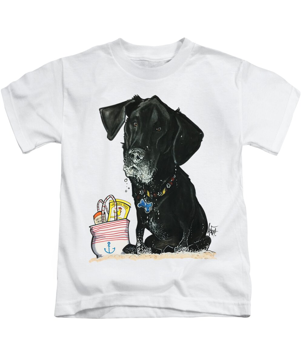 Smiley-dixon 4794 Kids T-Shirt featuring the drawing Smiley-Dixon 4794 by Canine Caricatures By John LaFree